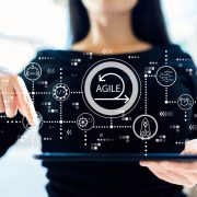 Agile concept with woman using tablet Agile concept with woman using her tablet